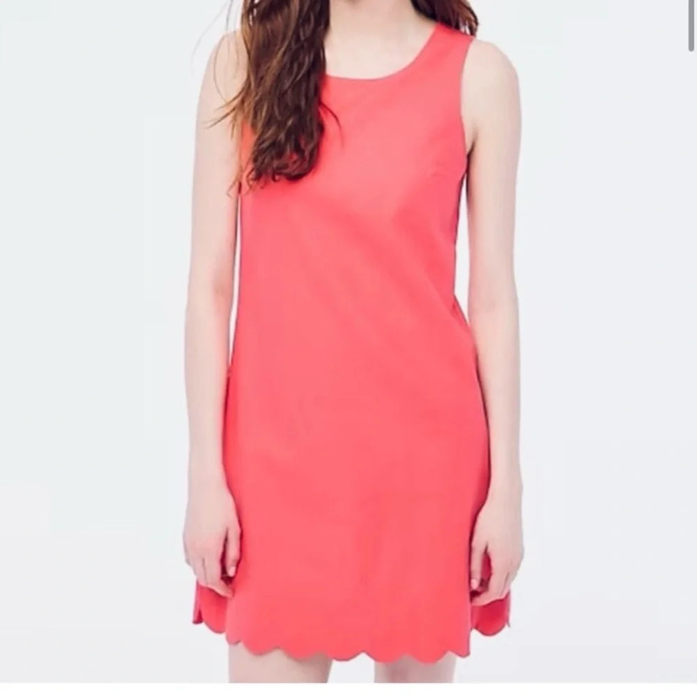 J. Crew Scallop bottom Sheath Dress Pink Flaw #0450